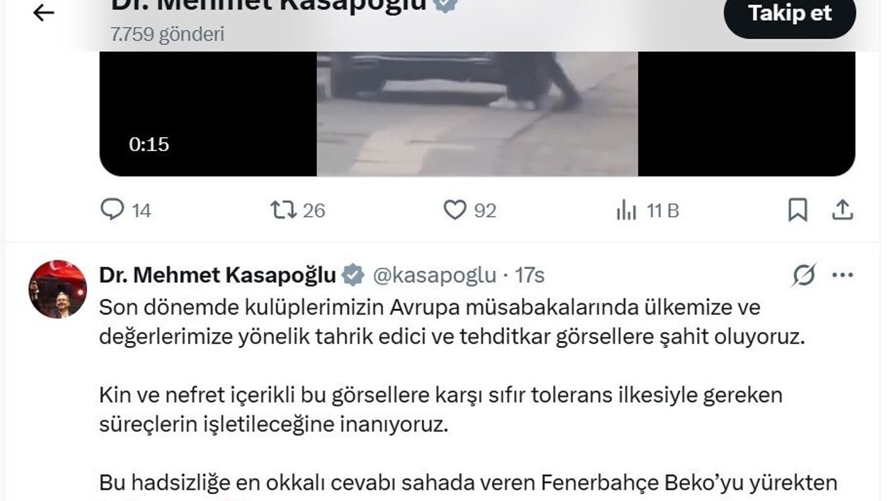 Kasapoğlu'ndan Sırp Taraftarın Irkçı Pankartına Sert Tepki