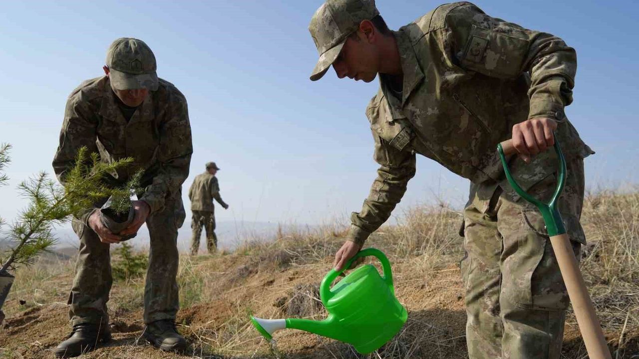 Kırıkkale'de Milli Ağaçlandırma Günü'nde yaklaşık 5 bin fidan toprakla buluşturuldu
