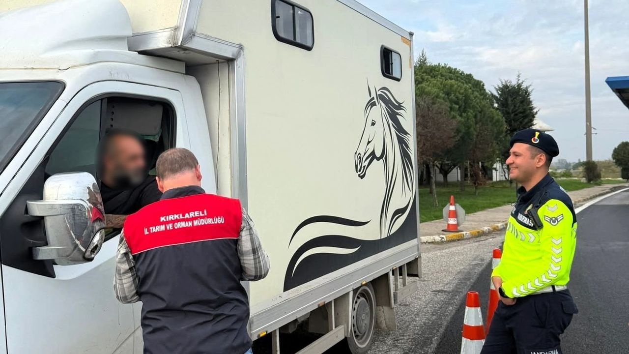 Kırklareli'nin Lüleburgaz ilçesinde canlı hayvan ve hayvansal ürün nakil denetimleri