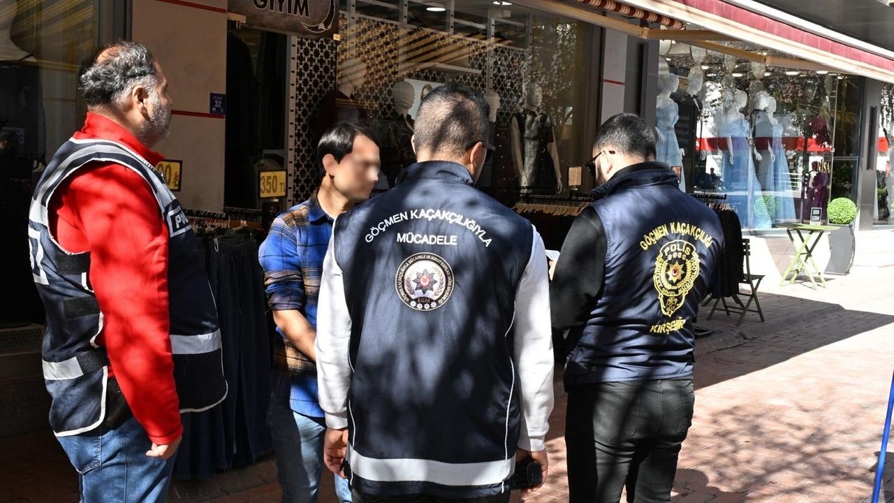 Kırşehir'de 5 düzensiz göçmen yakalandı; 16 kayıt dışı istihdam tespit edildi