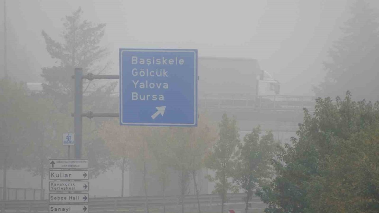 Kocaeli'de Yoğun Sis Trafikte Aksamalara Yol Açtı