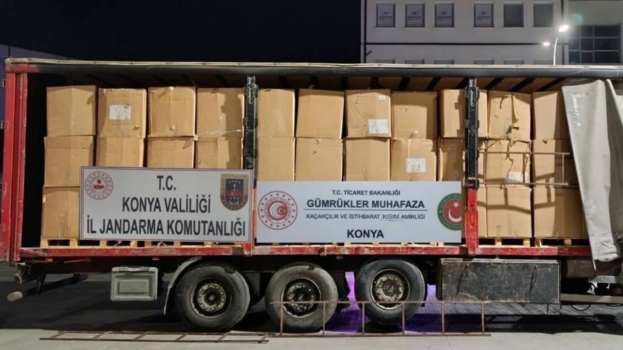 Konya'da 12 bin 920 kg bandrolsüz kıyılmış tütün ele geçirildi