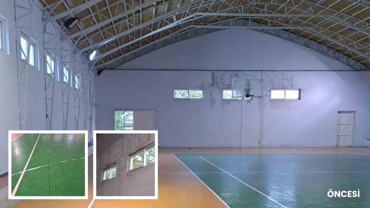 Marmaris Ortaokulu spor salonu, MTO ve hayırsever desteğiyle yenilendi
