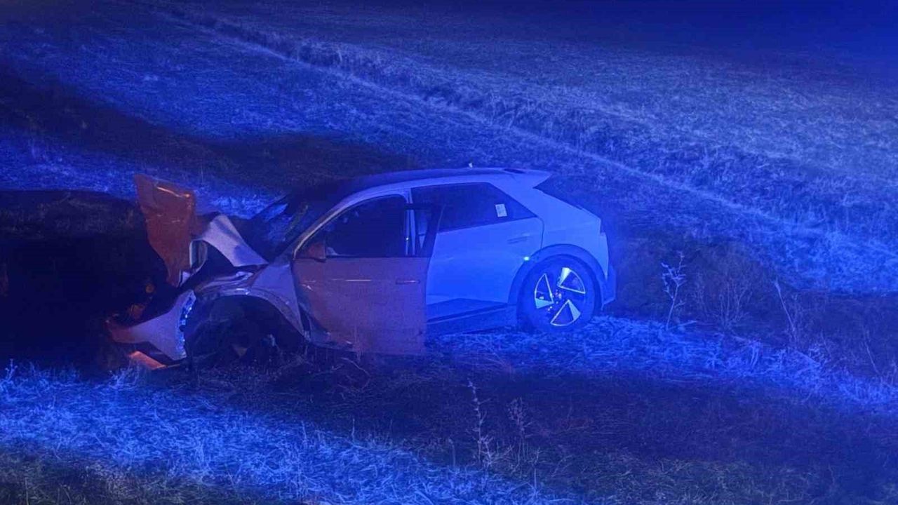 Muş Hasköy'de otomobilin yola çıkan ineğe çarpması: yaralanma yok, inek telef oldu