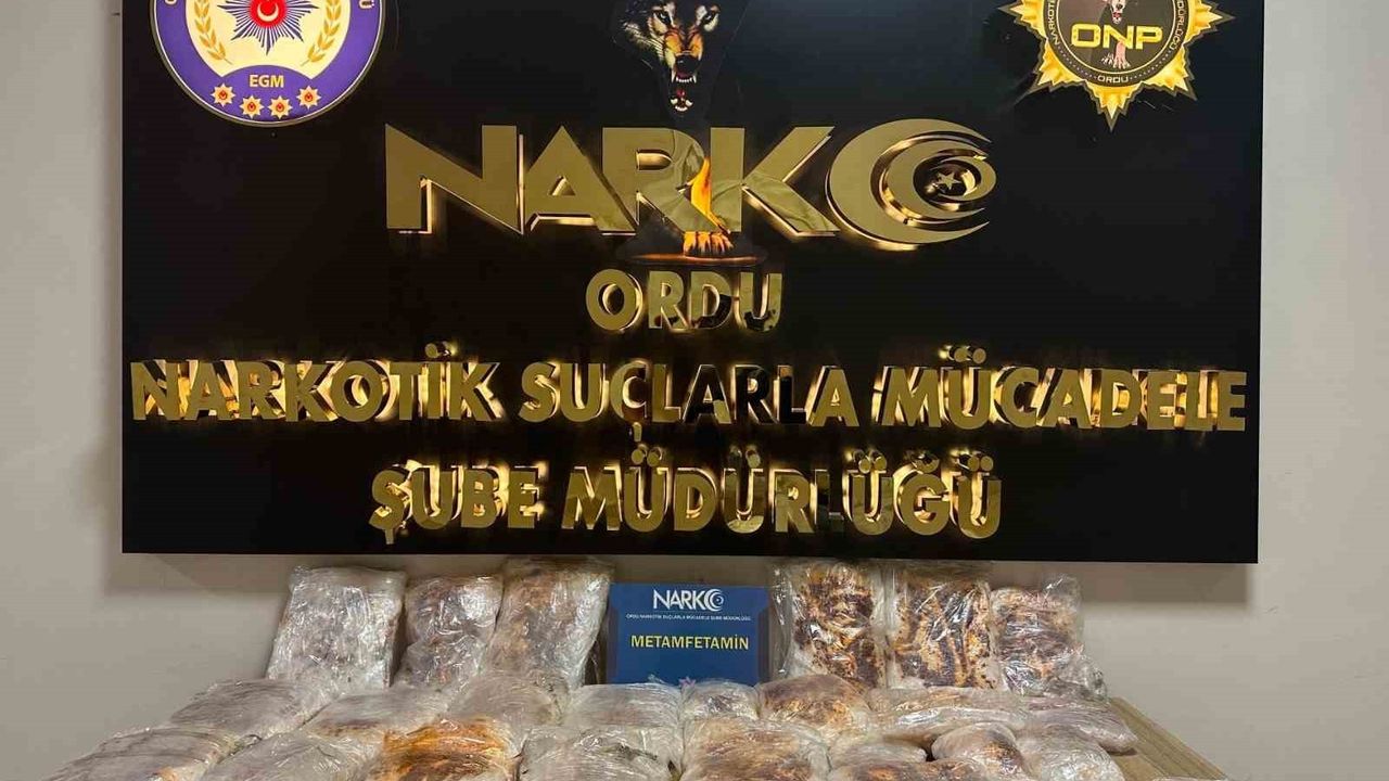 Ordu’da 25 kilo 200 gram metamfetamin ele geçirildi; bir kişi tutuklandı