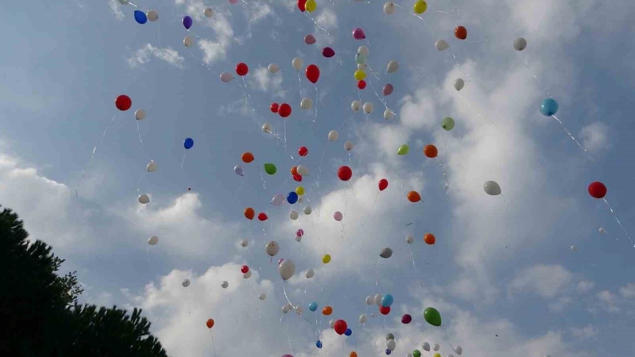 Ordu'da lösemiyi yenen 8 yaşındaki Mirza için okulunda yüzlerce balon uçuruldu