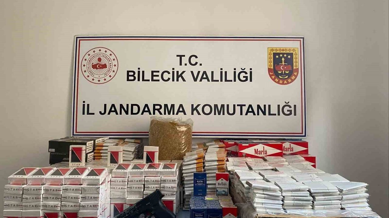 Osmaneli'de jandarma baskını: ruhsatsız tabanca ve çok sayıda kaçak tütün ele geçirildi