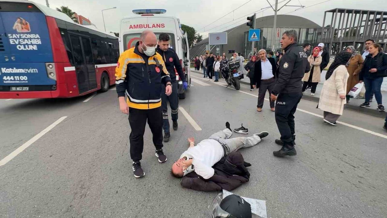 Samsun İlkadım'da motosiklet kazası: 1 yaralı