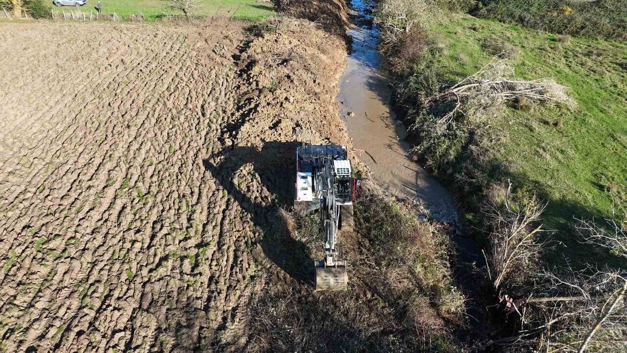 Sinop Abalı Köyü'nde DSİ dere ıslahıyla taşkın riski azaltılıyor