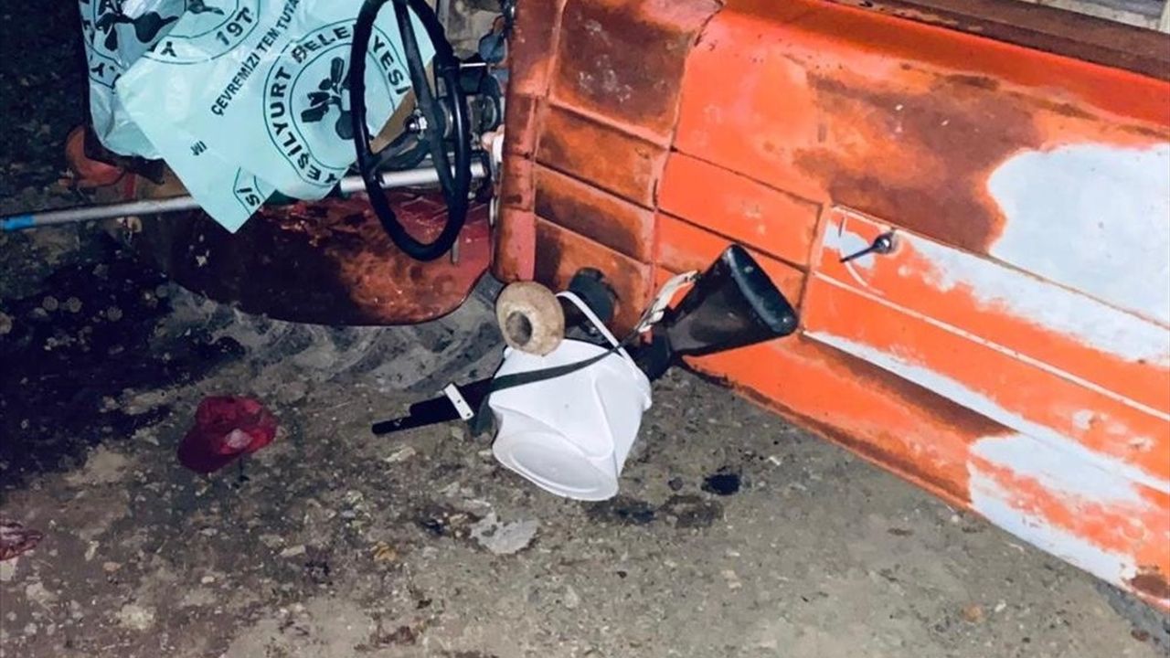 Tokat'ta dağlık alanda devrilen traktörün sürücüsü hayatını kaybetti