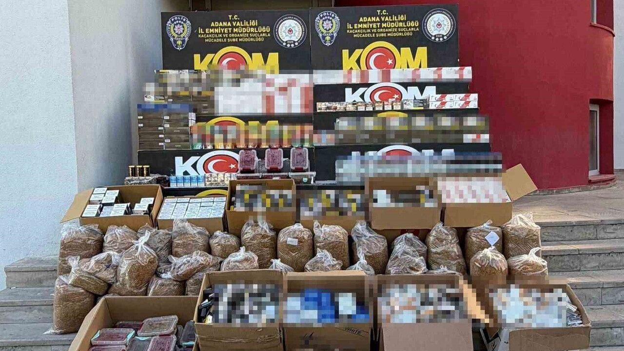 Adana'da kaçakçılık operasyonu: 282 kg tütün ve çok sayıda kaçak ürün ele geçirildi, 29 şahsa adli işlem