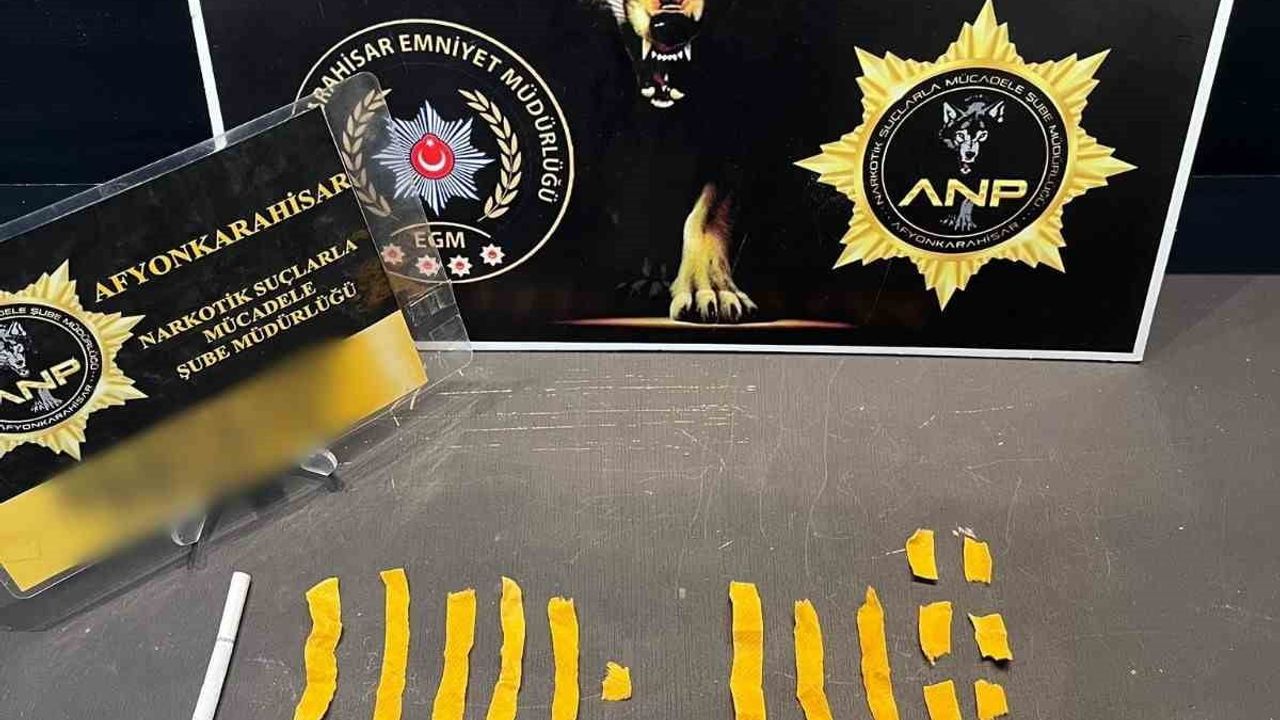 Afyonkarahisar'da 21 uyuşturucu emdirilmiş peçete ile yakalanan 2 kişi gözaltına alındı