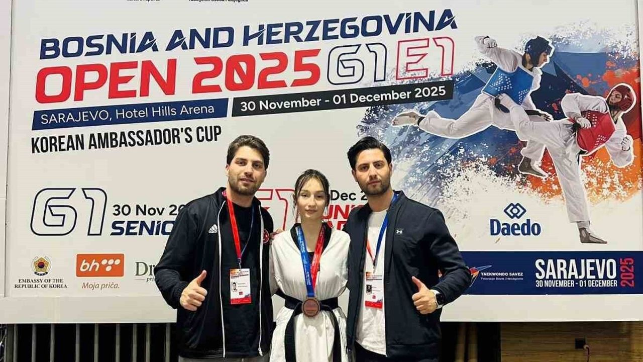 Aydın Gençlikspor’un sporcusu Ayşe Kavlak, Saraybosna’daki Bosnia and Herzegovina Open G1 2025’te üçüncü oldu