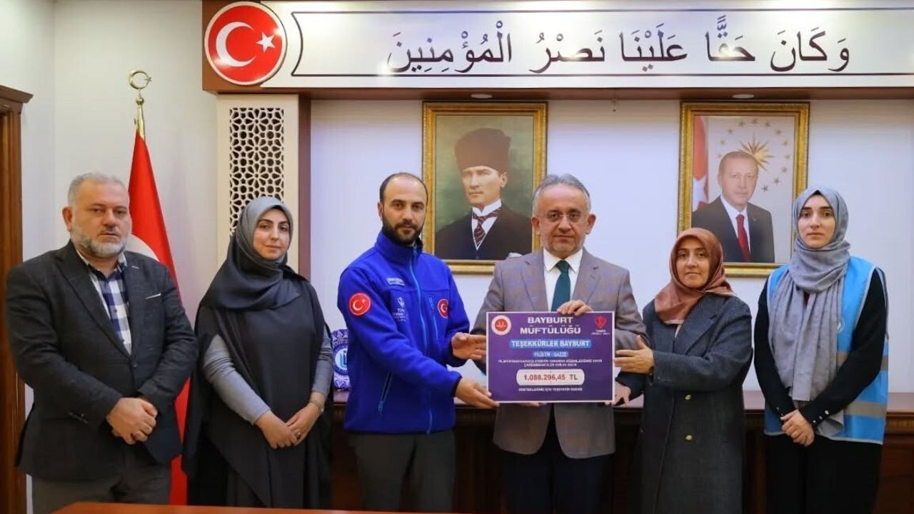 Bayburt’ta 'Bayburt Filistin’in Yanında' Hayır Çarşılarında 1 milyon 88 bin 296 lira 45 kuruş Bağış Toplandı