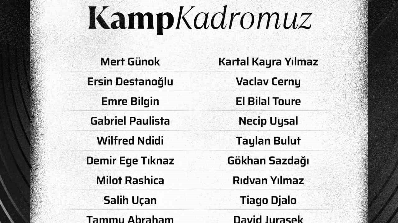 Beşiktaş'ın Trabzonspor Maçı Kamp Kadrosu Belli Oldu