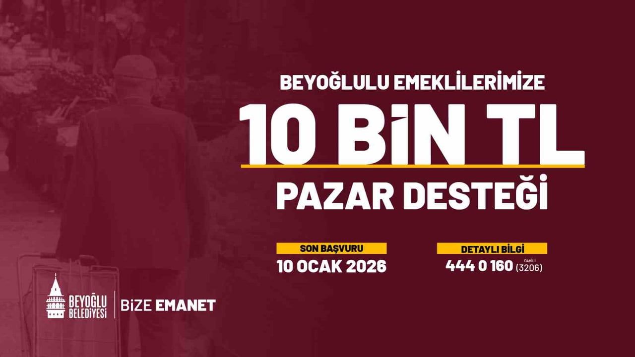 Beyoğlu’nda Emeklilere 10.000 TL Pazar Desteği 2026’da da Sürecek