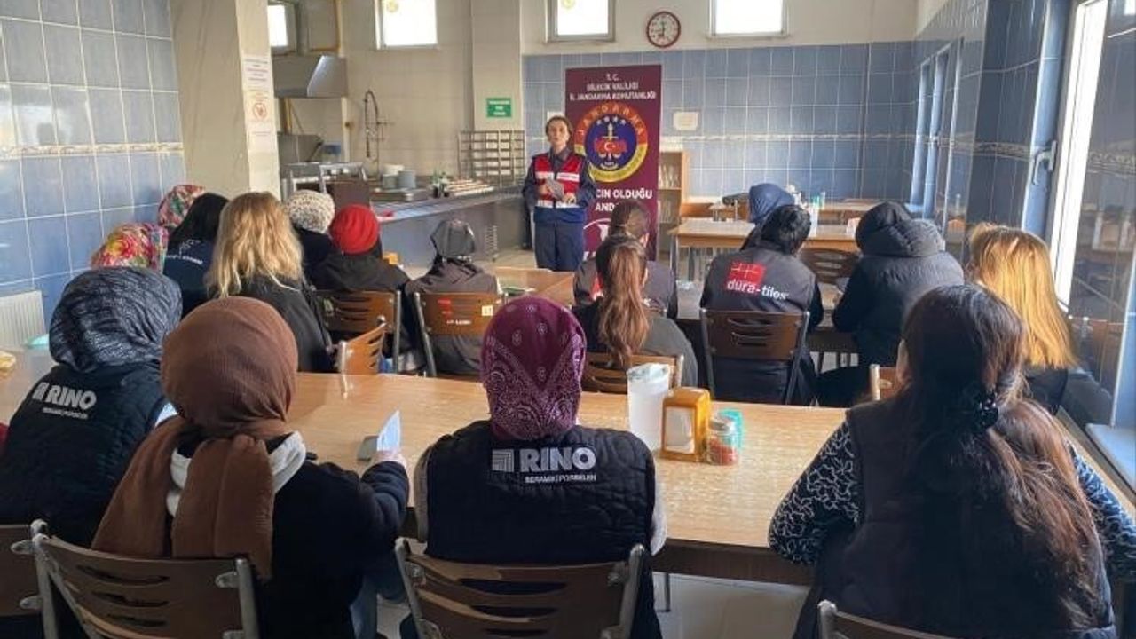 Bilecik Jandarma, firmalardaki kadın çalışanlara KADES eğitimi verdi
