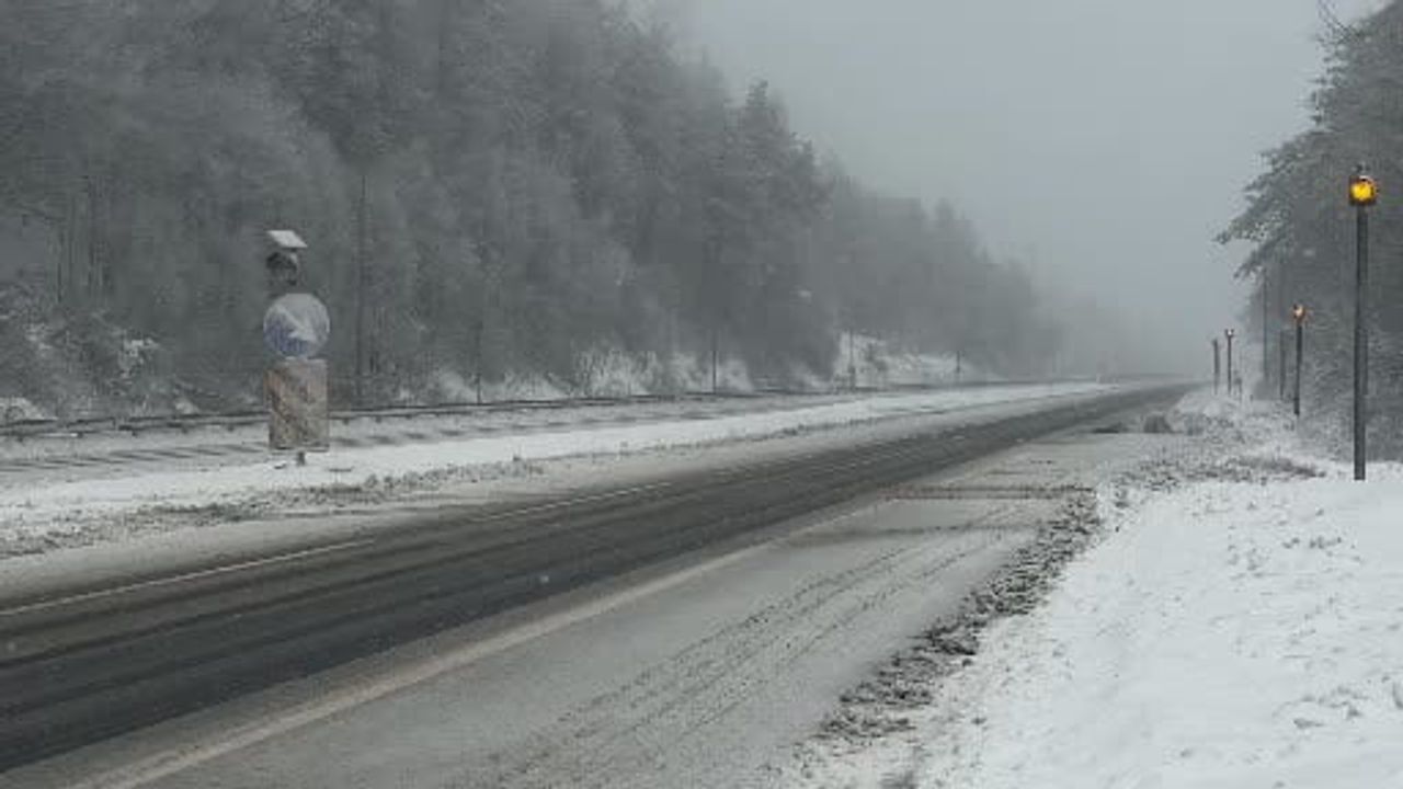Bolu Dağı'nda kar yağışı: Yeşil alanlarda 20 santimetre örtü, D-100 ve TEM'de önlemler sürüyor