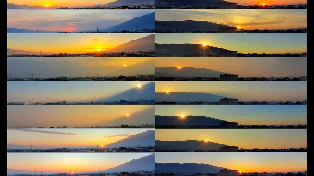 Bursa’da 1 yıllık çalışma: Şenol Şanlı güneşin ufuk yolculuğunu tek karede belgeledi