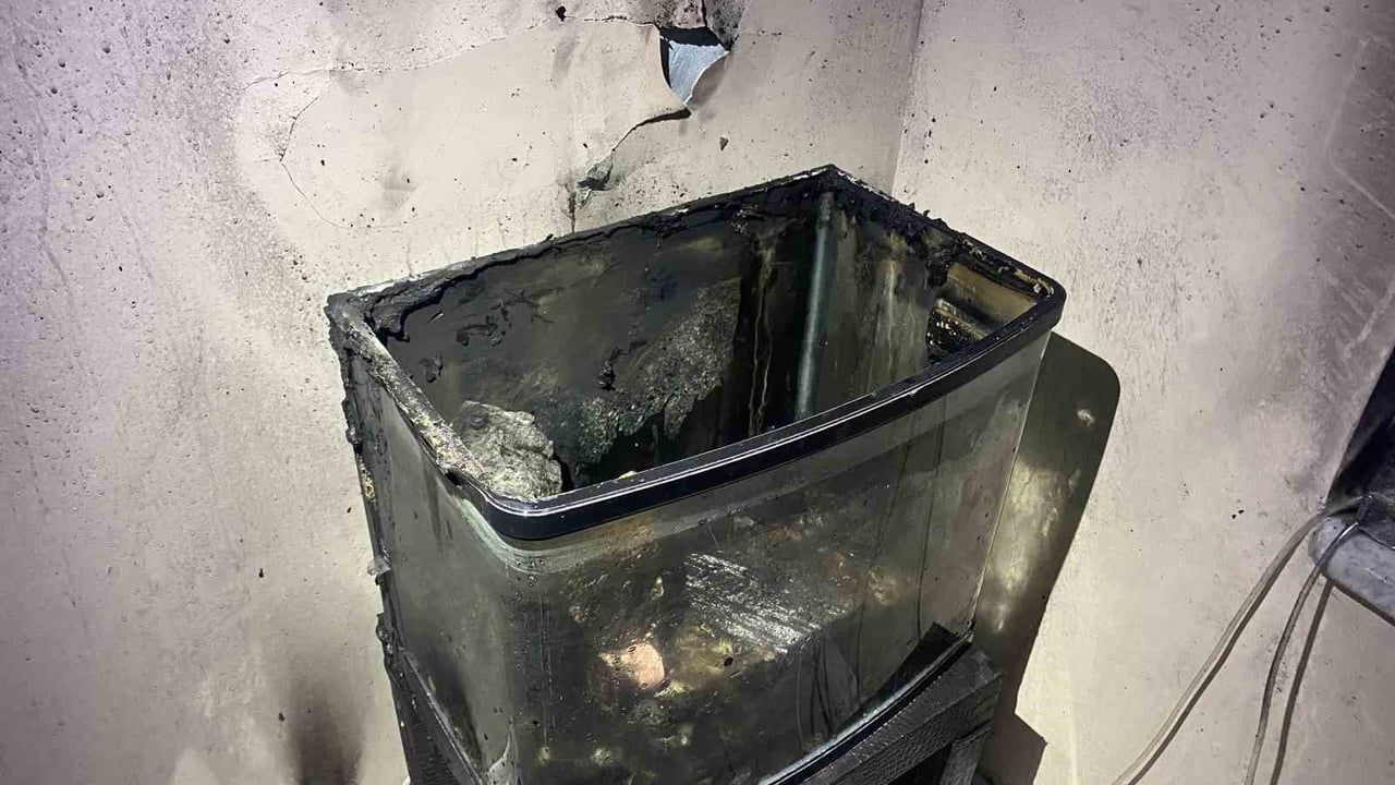 Bursa Mudanya'da akvaryum kaynaklı ev yangını söndürüldü; itfaiye balıkları kurtardı