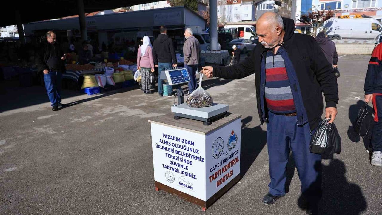 Çameli Belediyesi kapalı pazar yerinde Güvenli Terazi uygulamasını başlattı
