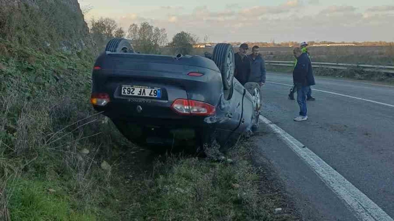 Çaycuma'da Gökçeler-Sefercik kara yolunda otomobil takla attı: 1 yaralı