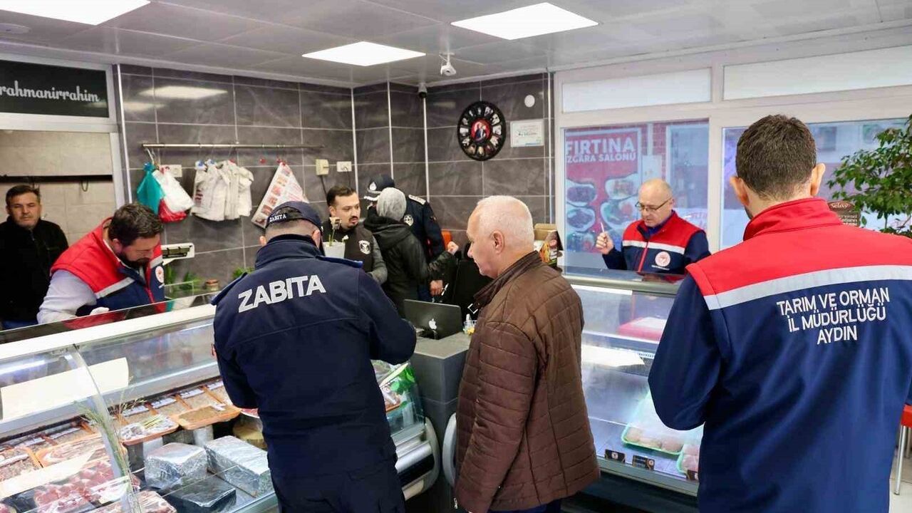 Çine'de kasaplarda hijyen, belge ve etiket denetimleri yapıldı