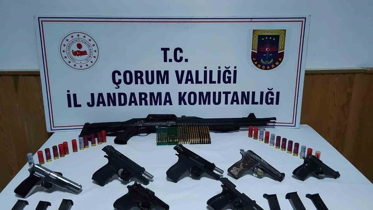 Çorum Bayat'ta Jandarmadan Kaçak Silah Operasyonu: Çok Sayıda Silah Ele Geçirildi