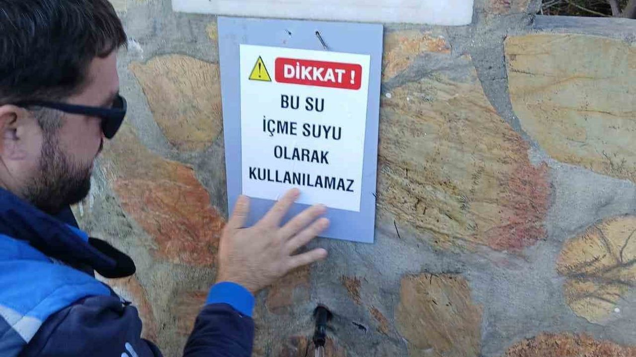 Datça Emecik'te beş yol kenarı çeşmesine 'Su içilmez' uyarısı asıldı