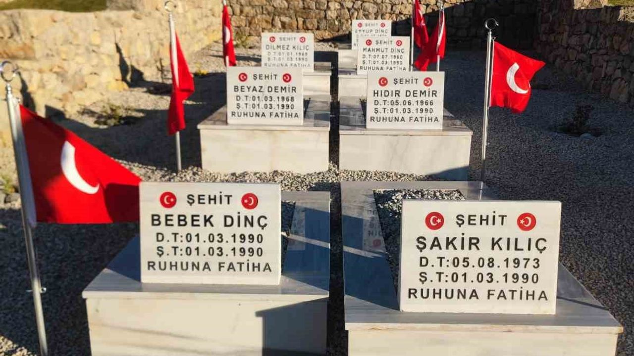 Derecik’te vefa: 1990 saldırısında yaşamını yitiren 8 şehidin mezarları yeniden düzenlendi