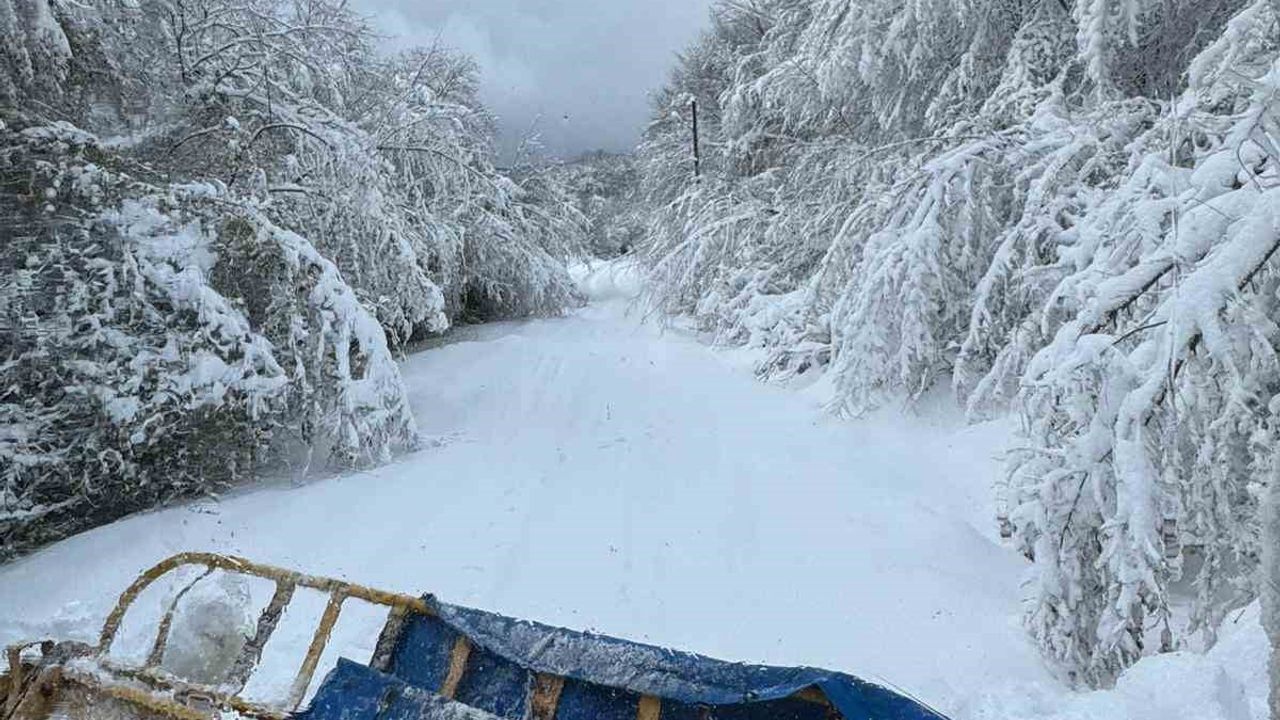 Devrek'te yoğun kar 45 köy yolunu ulaşıma kapattı