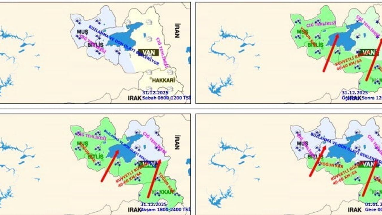 Doğu Anadolu’nun güney ve doğu kesimleri için yoğun kar, rüzgar ve çığ uyarısı