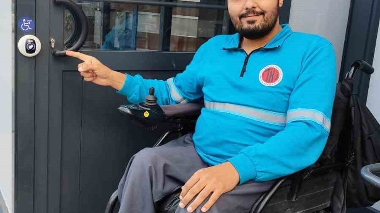 ELİ girişine el sensörlü otomatik kapı kuruldu: Engelli çalışanın talebi karşılandı