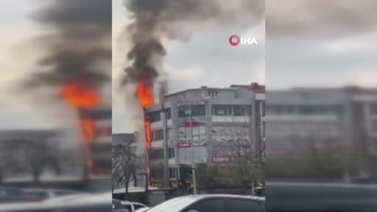 Esenyurt'ta restoran bacasından çıkan yangın binanın dış cephesine sıçradı