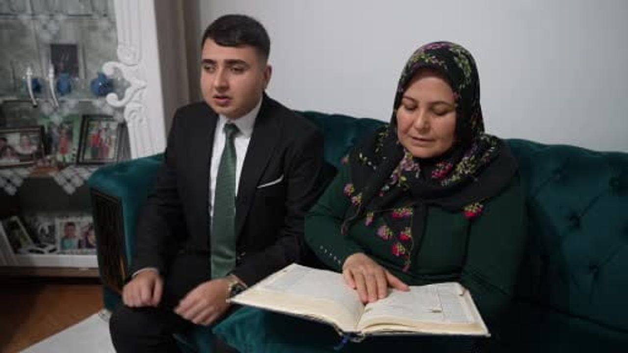 Gaziantep'te doğuştan görme engelli Mehmet Can Durmuş, bir yılda hafız oldu