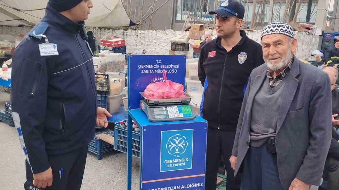 Germencik’te pazarlarda ücretsiz 'kontrol kantarı' uygulaması sürüyor