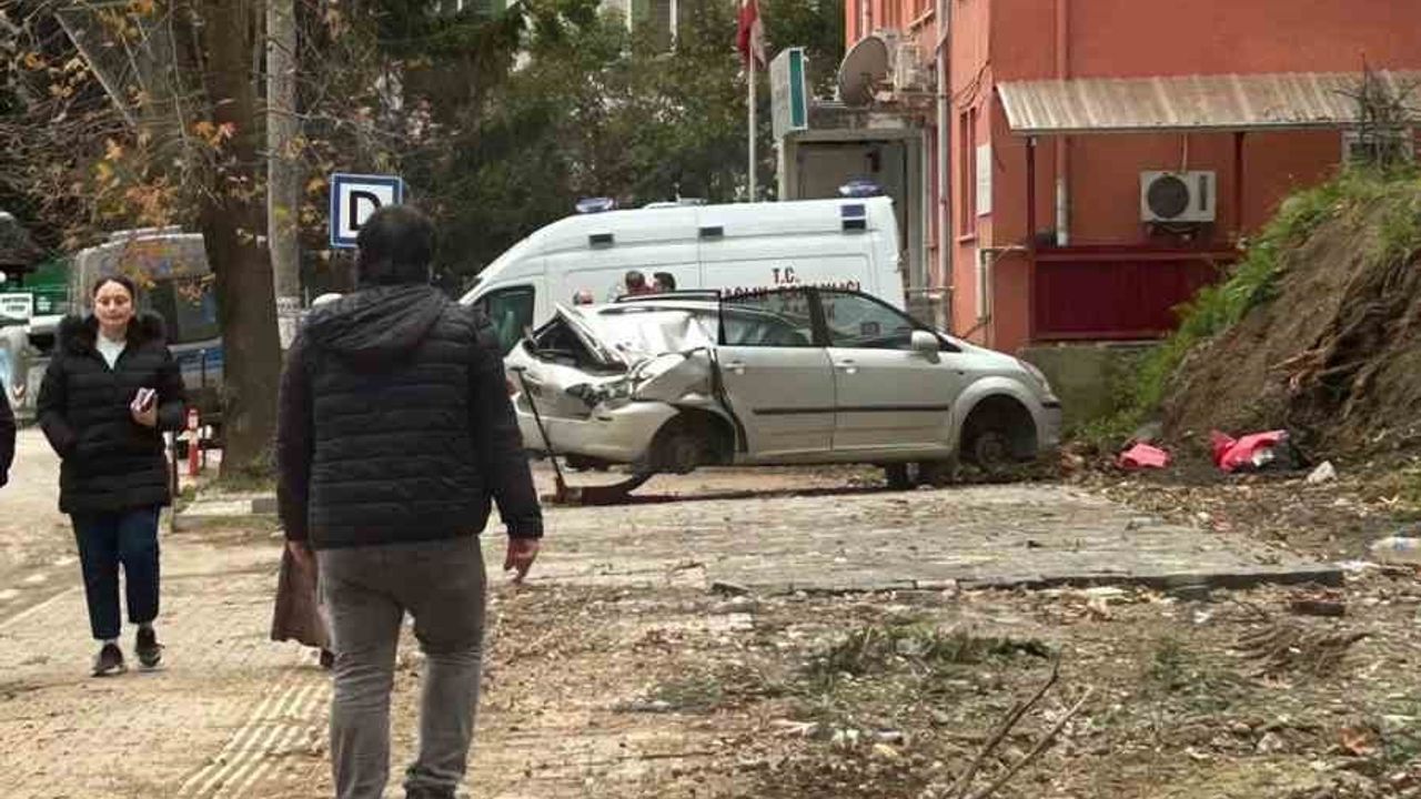 Giresun'da fırtına devirdi: Park halindeki İl Sağlık Müdürlüğü aracına ağaç düştü