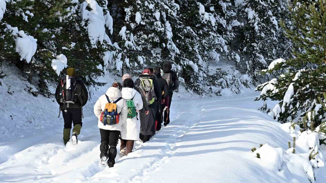 Gümüşhane'de 22 doğasever Torul'da kış yürüyüşünde buluştu