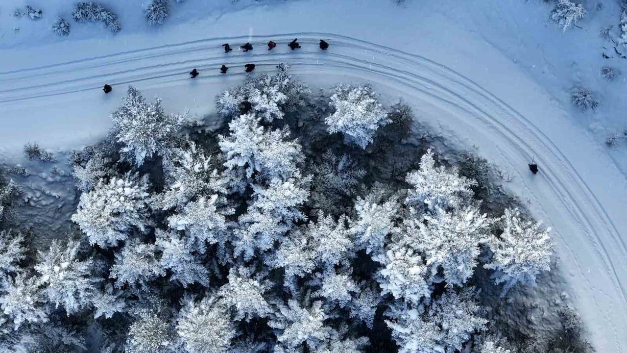 Gümüşhane'de kış yürüyüşü: 30 kişilik ekip karla kaplı dağlarda 15 km parkuru tamamladı