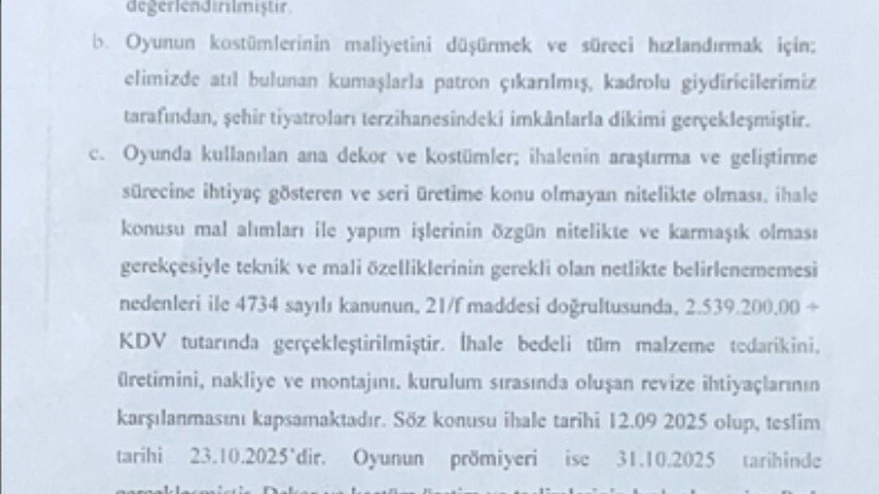 Hakan Yıldız: İzmir Şehir Tiyatroları'nın 'Cadı Kazanı' prodüksiyonuna 4 milyon lirayı aşan harcama yapıldı