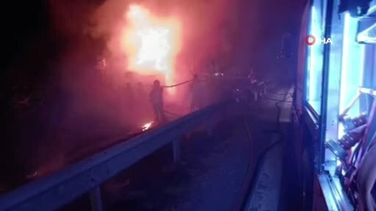 Hatay'da devrilen tır alev aldı: 2 kişi yaşamını yitirdi, anguslar otobana dağıldı