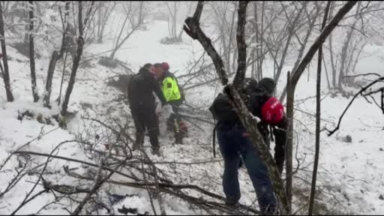 Hendek'te kar nedeniyle kayan otomobil şarampole devrildi: 3 yaralı