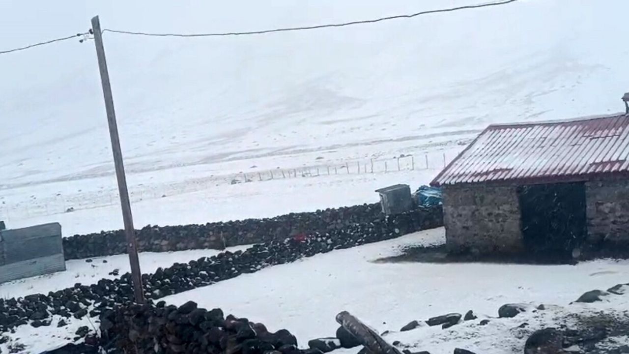 Iğdır’ın yüksek kesimlerinde kar yağışı etkili oldu