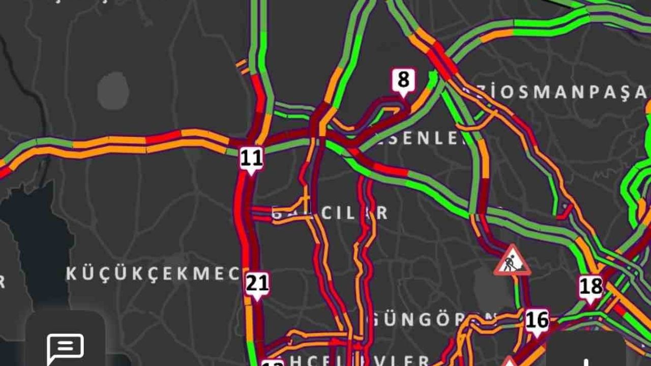 İstanbul’da akşam iş çıkışında trafik yoğunluğu yüzde 83’e ulaştı