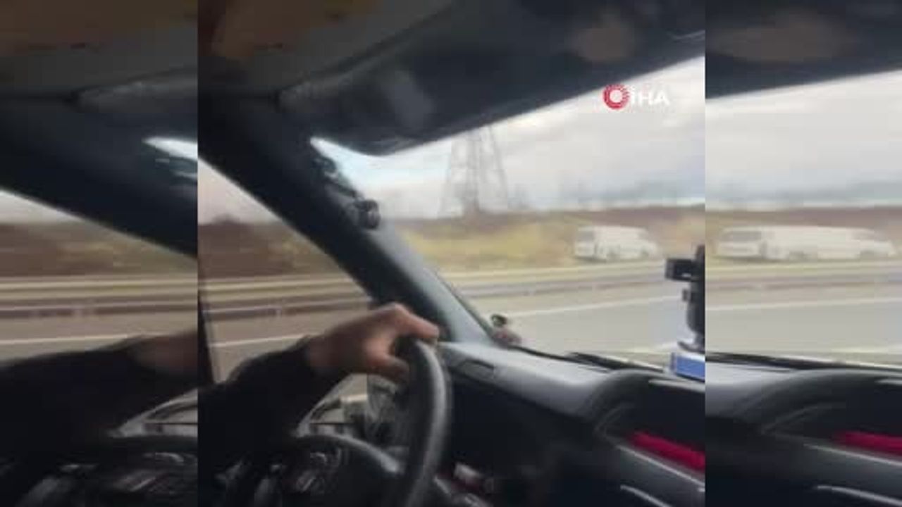 İstanbul Havalimanı yolunda ters yönde ilerleyen ticari araç trafikte tehlike yarattı