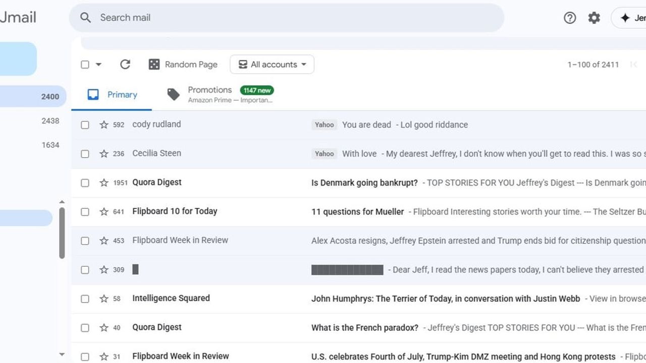 Jeffrey Epstein belgeleri 'Jmail.world' ile kullanıcı dostu dijital arayüzde erişime açıldı