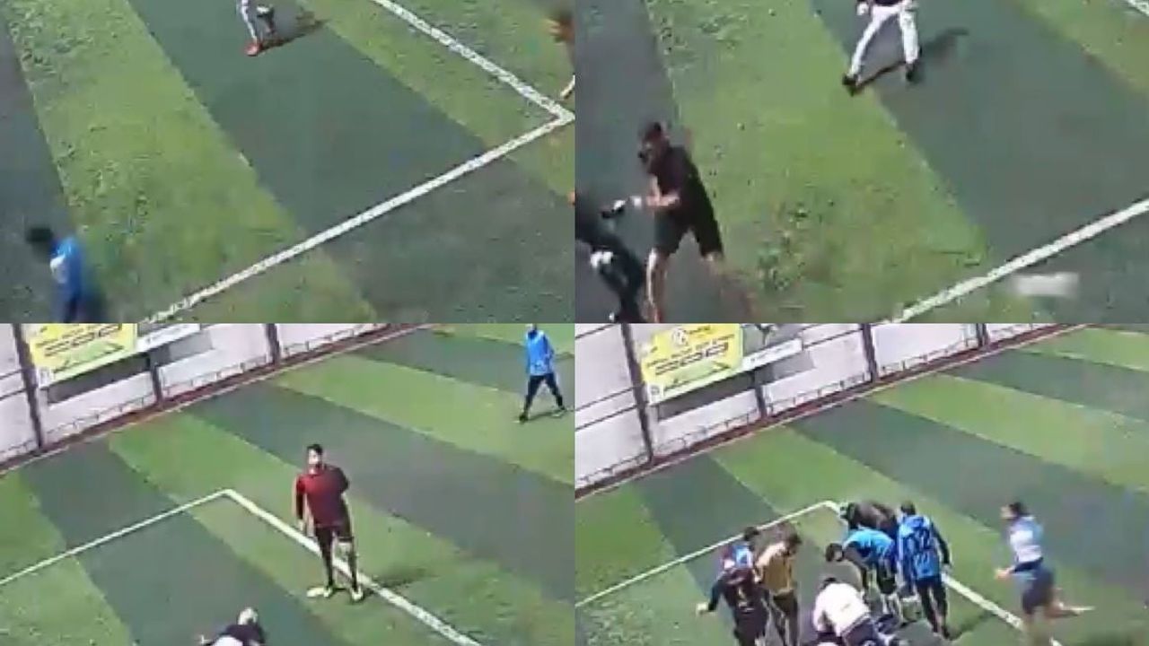 Kahramanmaraş’ta halı sahada oyuncu aniden yere düştü; olay güvenlik kamerasında