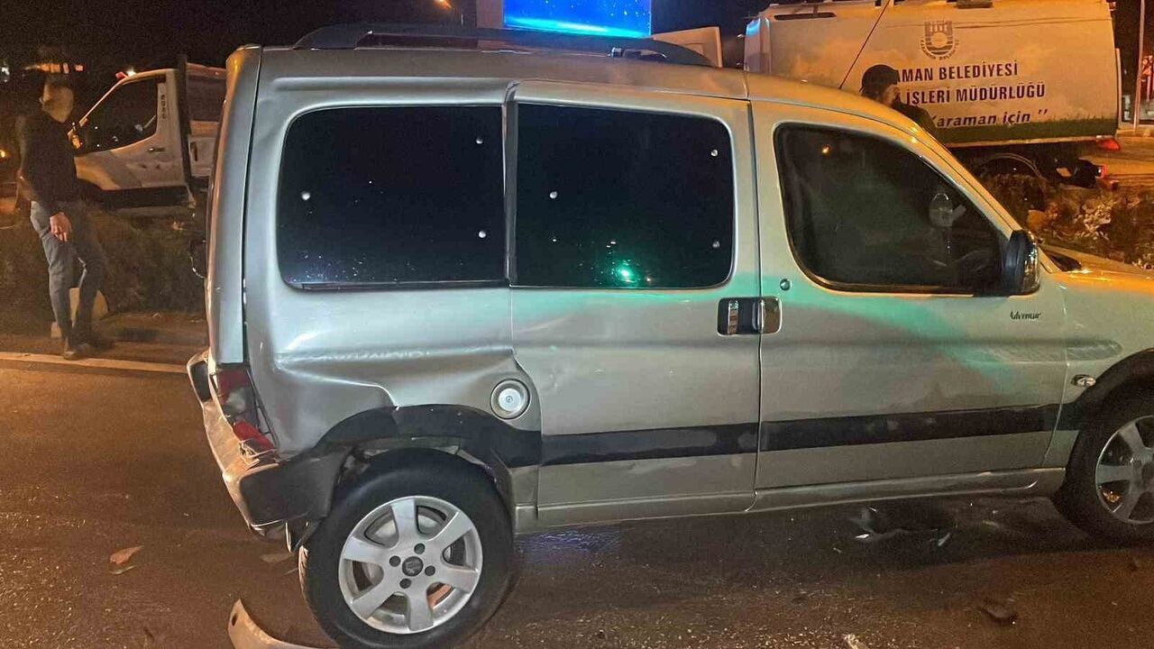 Karaman'da alkollü sürücünün çarpması sonucu zincirleme kaza: 2 yaralı