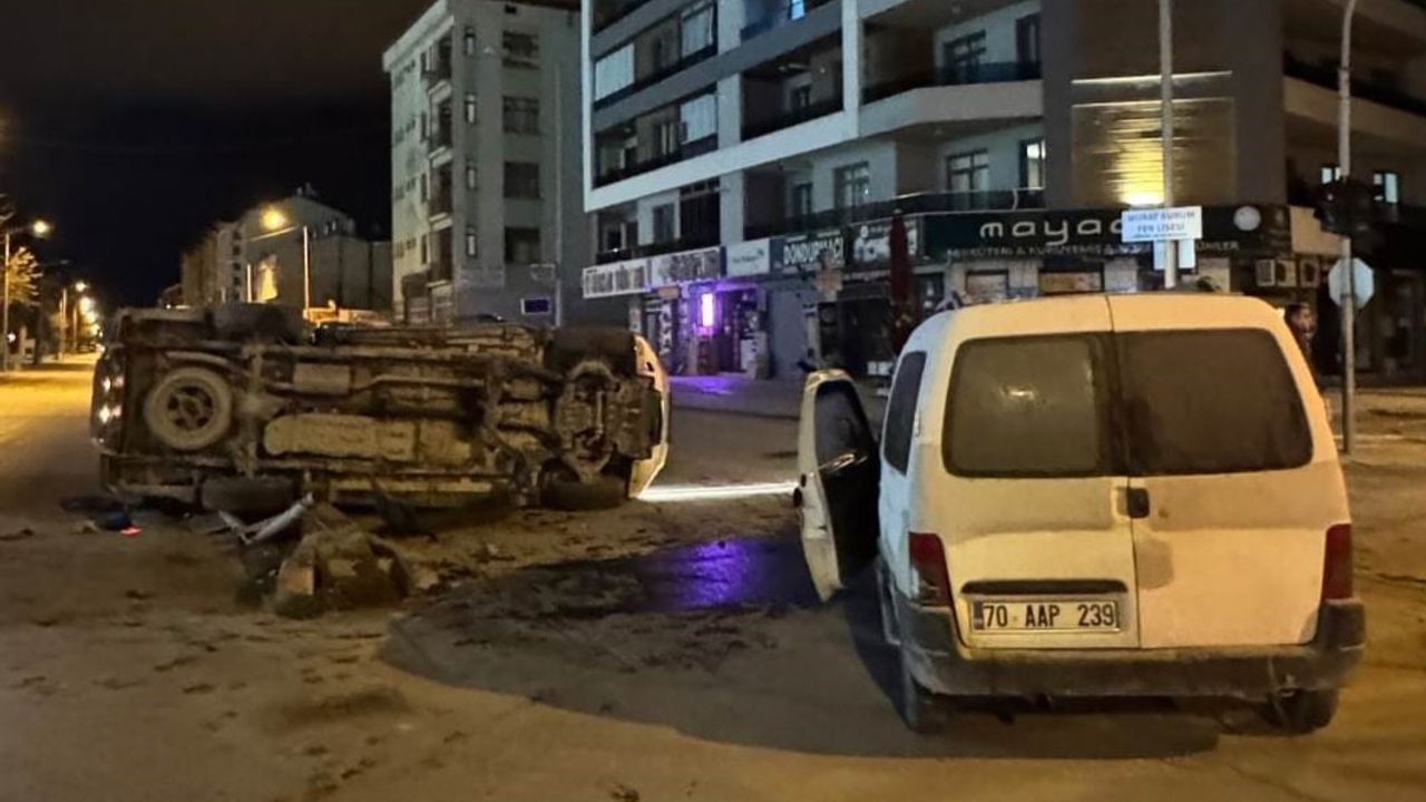 Karapınar’da iki kamyonet çarpıştı: 2 sürücü yaralandı