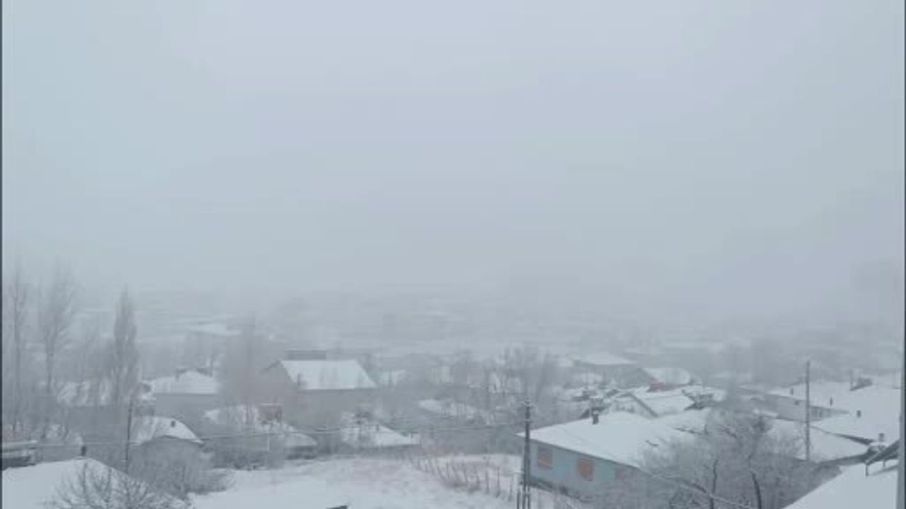 Karlıova'da kar yağışı etkili oldu, ilçe beyaza büründü